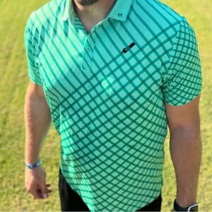 Green Checkered Men's Polo Shirt